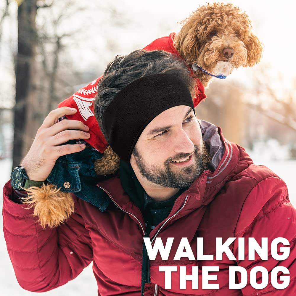 Fleece Ear Warmers for Men Women Kids - Winter Headband Ear Muffs Ear Covers for Cold Weather Running Cycling Ski