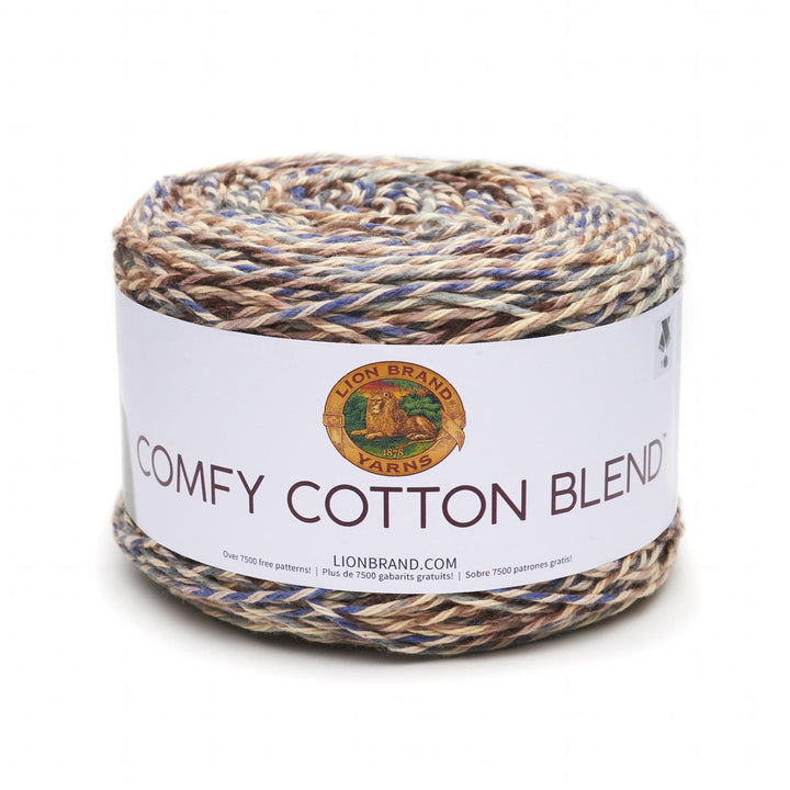(1 Skein) Lion Brand Yarn Comfy Cotton Blend Yarn, Driftwood