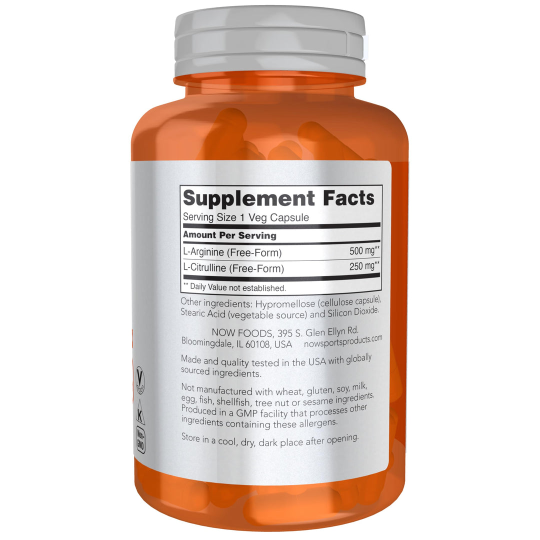 Now Foods Arginine &amp; Citrulline Veg Capsules, 1