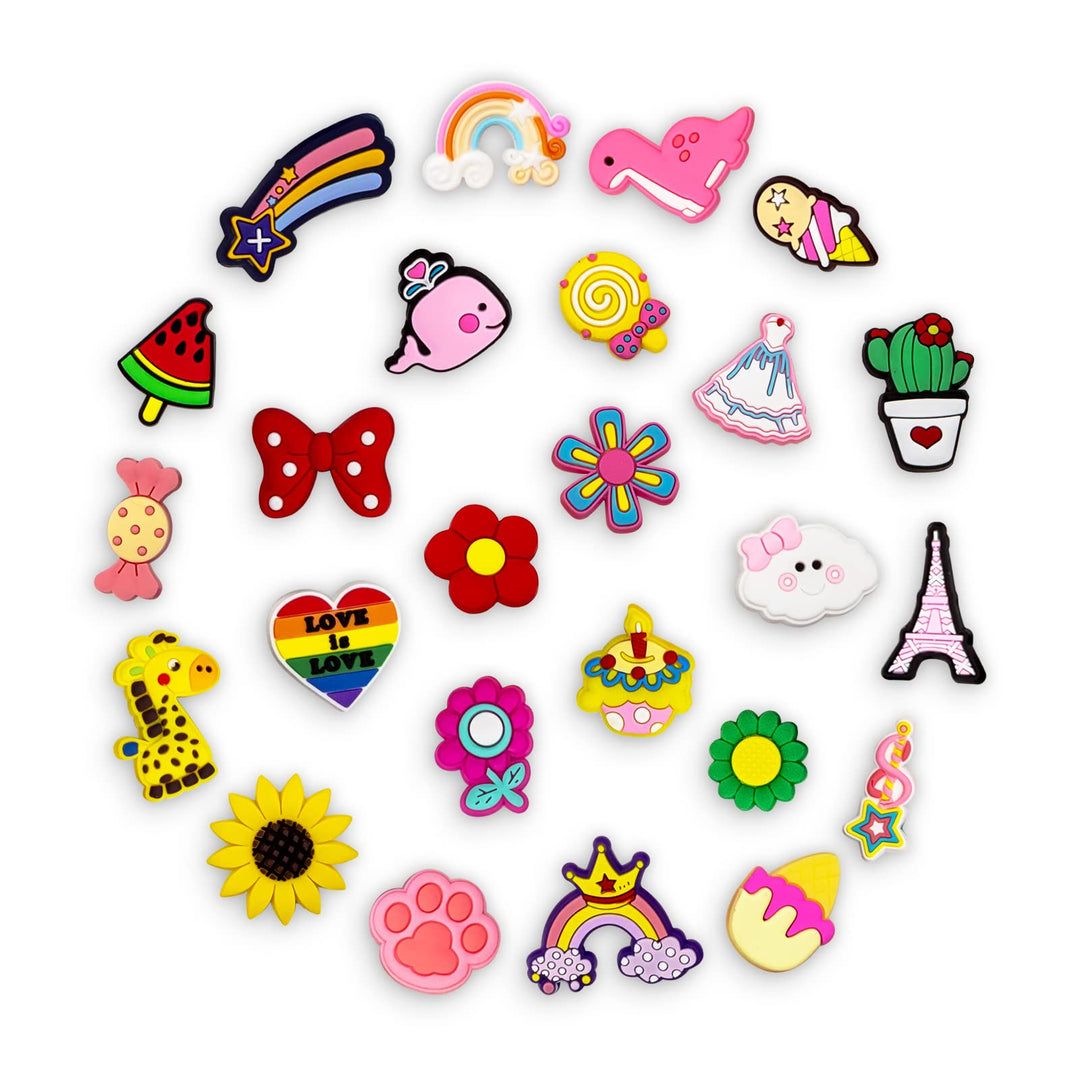 Shoe Charms, 25 100 PCS Decoration Charms for Girls Women Kids and Men