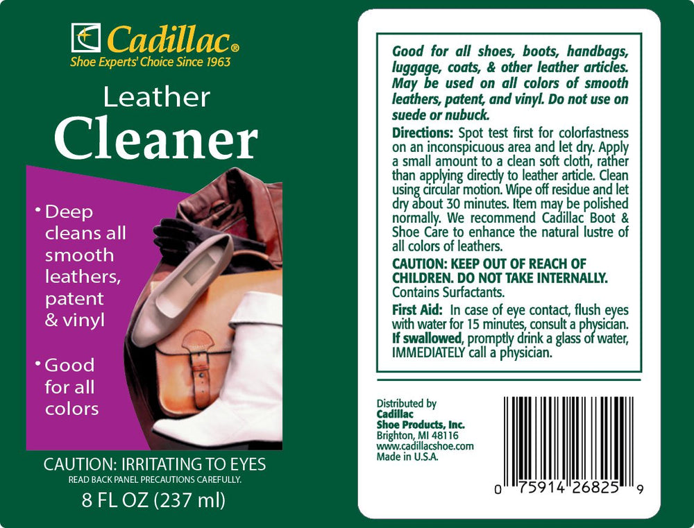 Leather Cleaner - Great for Shoes, Boots, Handbags, Car Upholstery, Furniture- Removes Surface Dirt, Grime, Salt and More From Finished Leathers