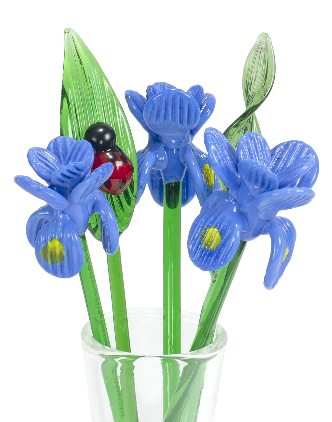 Decorative Glass Lovely Flower Bouquet with Vase, Gift Boxed – Irises