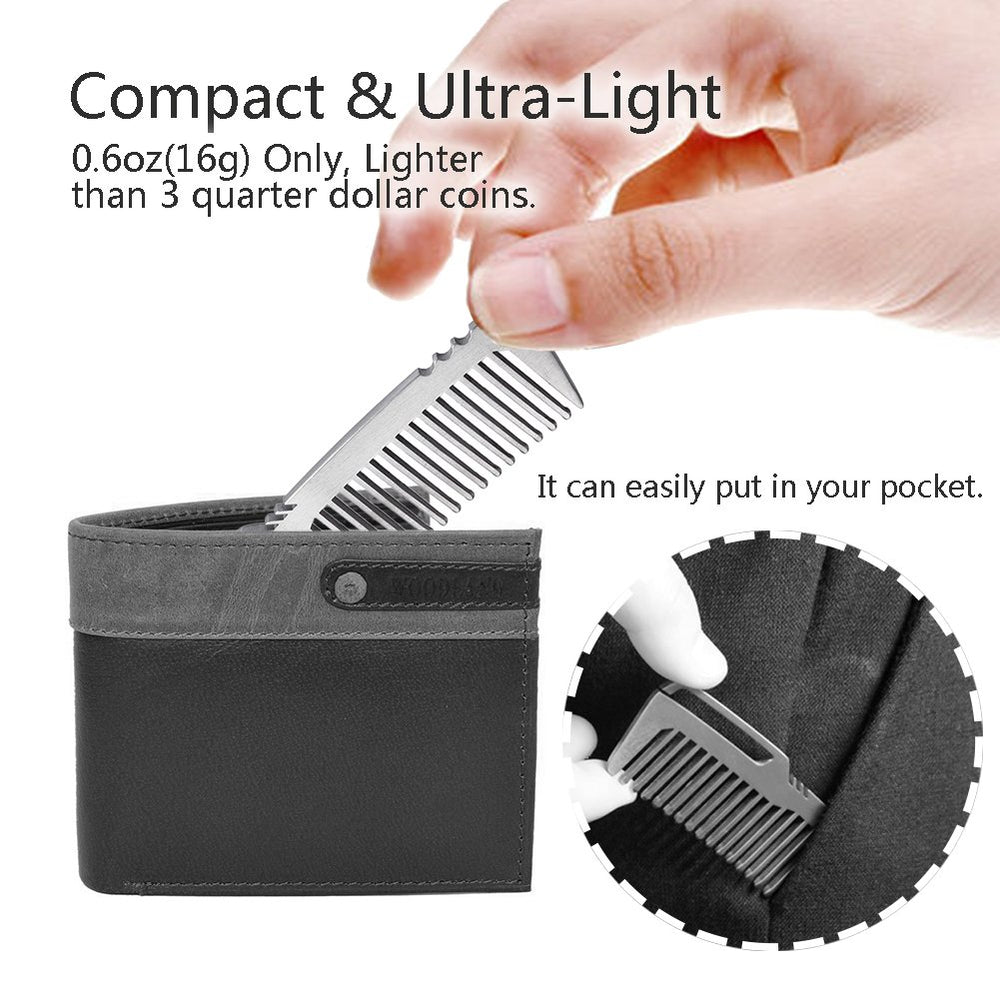 Ti Edc Handmade Titanium Premium Eco Friendly Durable Pocket Hair Comb