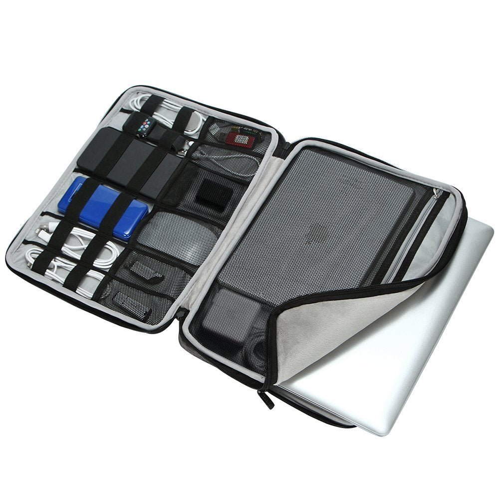 15-15.6 Inch Handle Electronic Accessories Strap Laptop Sleeve Case Bag Protective Bag for 15 MacBook Air/MacBook Pro/Pro Retina Sleeve – Grey