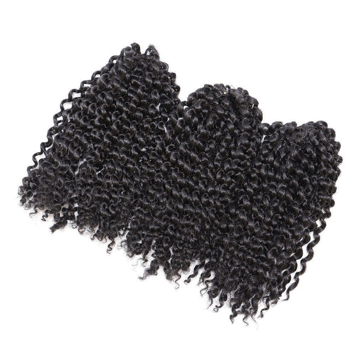 8 inch Crochet Curly Braids Hair 3pcs/pack Black Synthetic Box Braids Hair (#1B)
