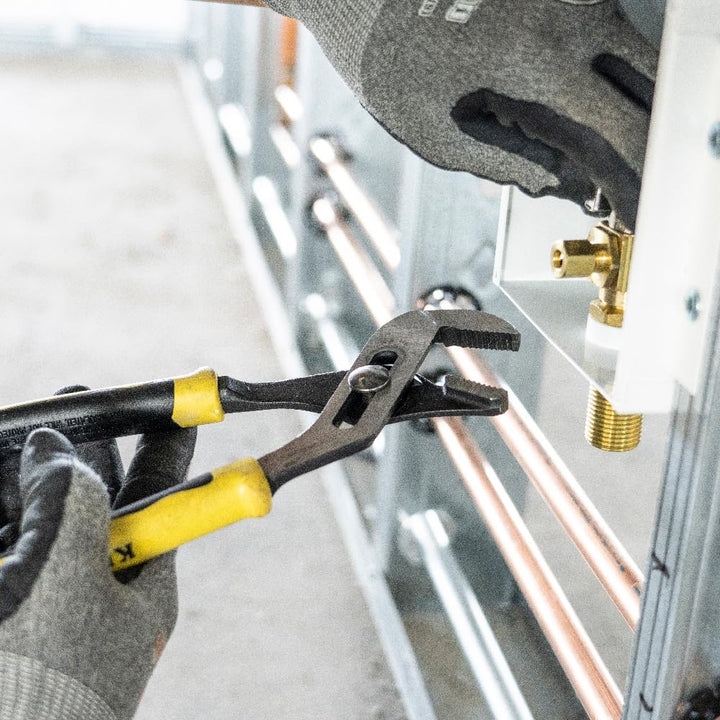 J502-10 Pliers, Adjustable Jaw Pump Pliers, Tongue and Groove, with Dual Material Handles, 10-Inch