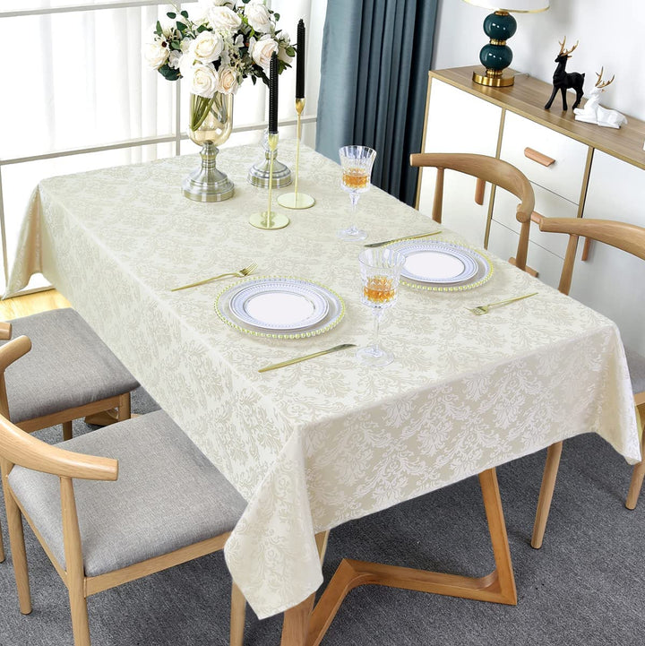 SASTYBALE Rectangle Tablecloth - 60 x 102 Inch Beige Cr