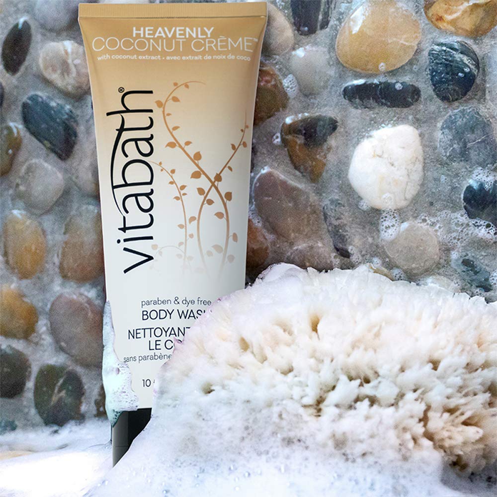 Heavenly Coconut CrÃƒ¨me Body Wash Moisturizing Bath &amp; Shower Cleanser Infused with Vanilla &amp; Sugar - Cruelty-Free, Paraben-Free - 10 oz