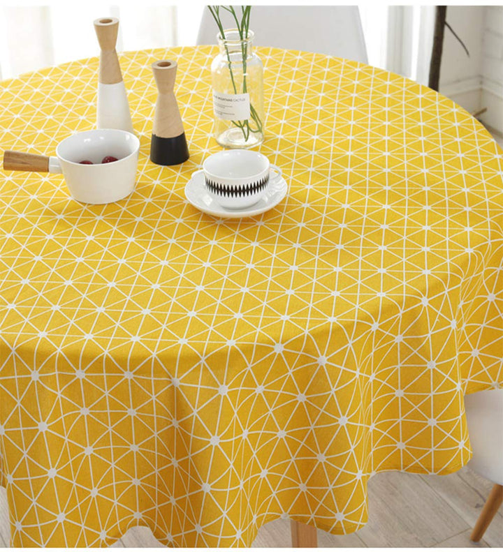 meioro Round Table Cloth Cover Cotton Linen Tablecloth 