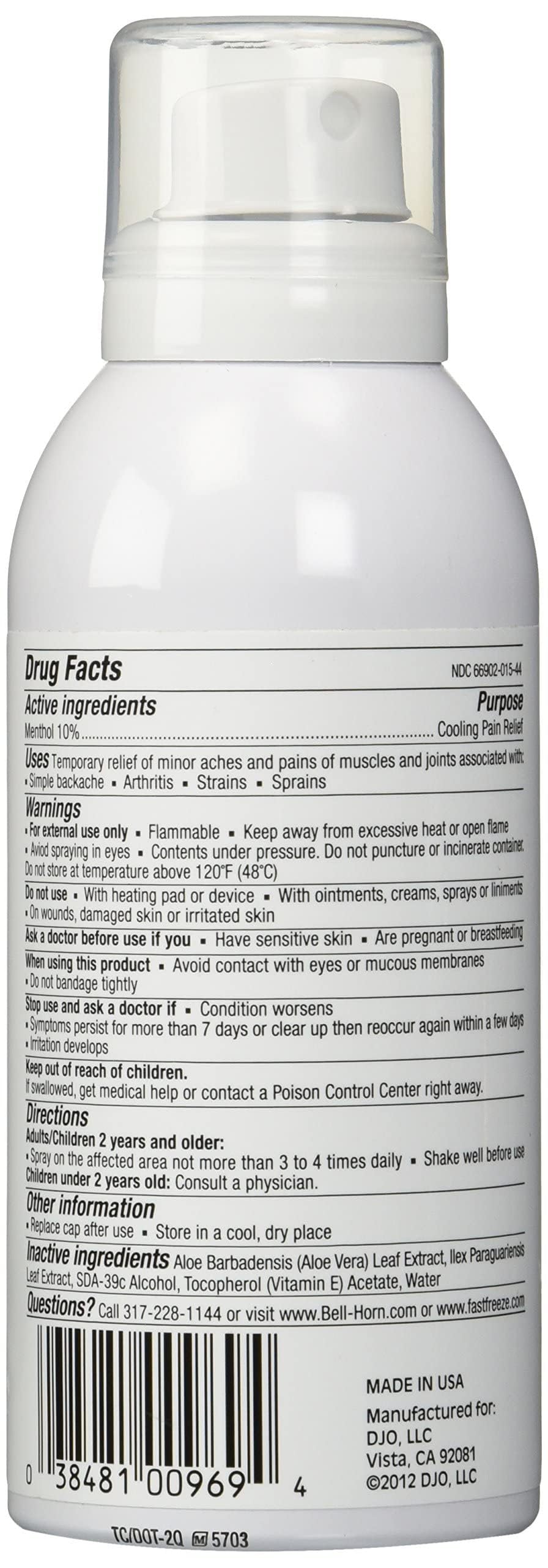 Fast-Freeze Styles/Size: Continuous Spray / 4 ounces