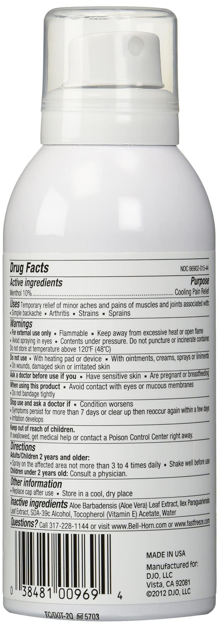 Fast-Freeze Styles/Size: Continuous Spray / 4 ounces