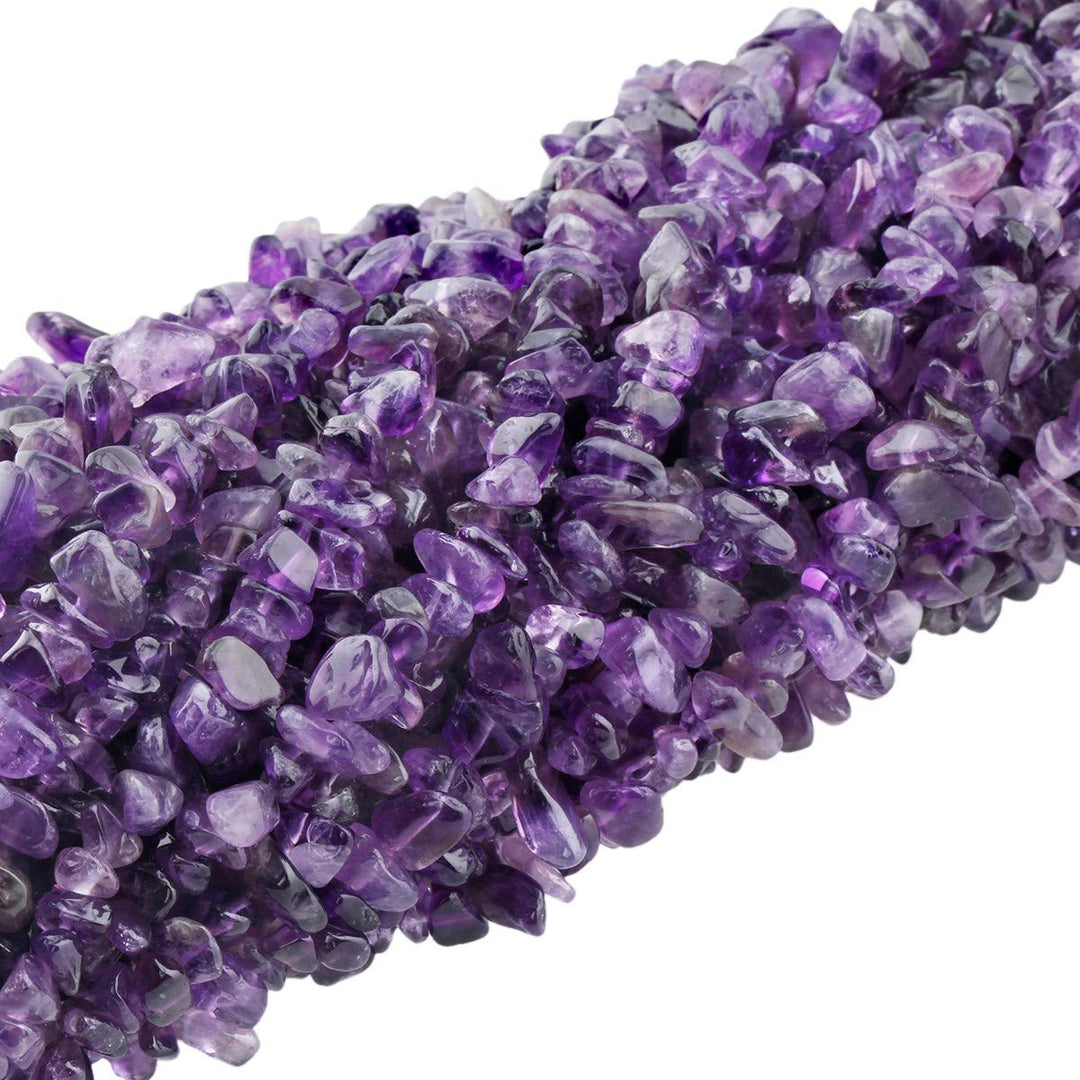 Polished Semi Precious Loose Beads for Jewelry Making, 5-8 mm Chips Tumbled Stones Beads 33 Strand, Amethyst