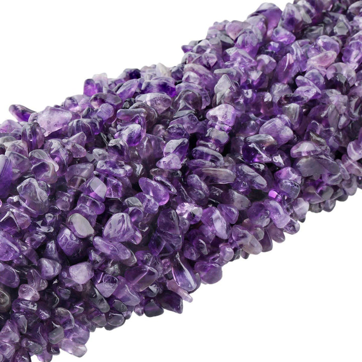 Polished Semi Precious Loose Beads for Jewelry Making, 5-8 mm Chips Tumbled Stones Beads 33 Strand, Amethyst