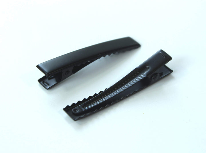 All In One Hair Clip For Diy (46Mm Black Flat Alligator Clips)