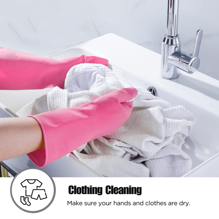 IUCGE Rubber gloves dishwashing 2 Pairs for Kitchen,Cle