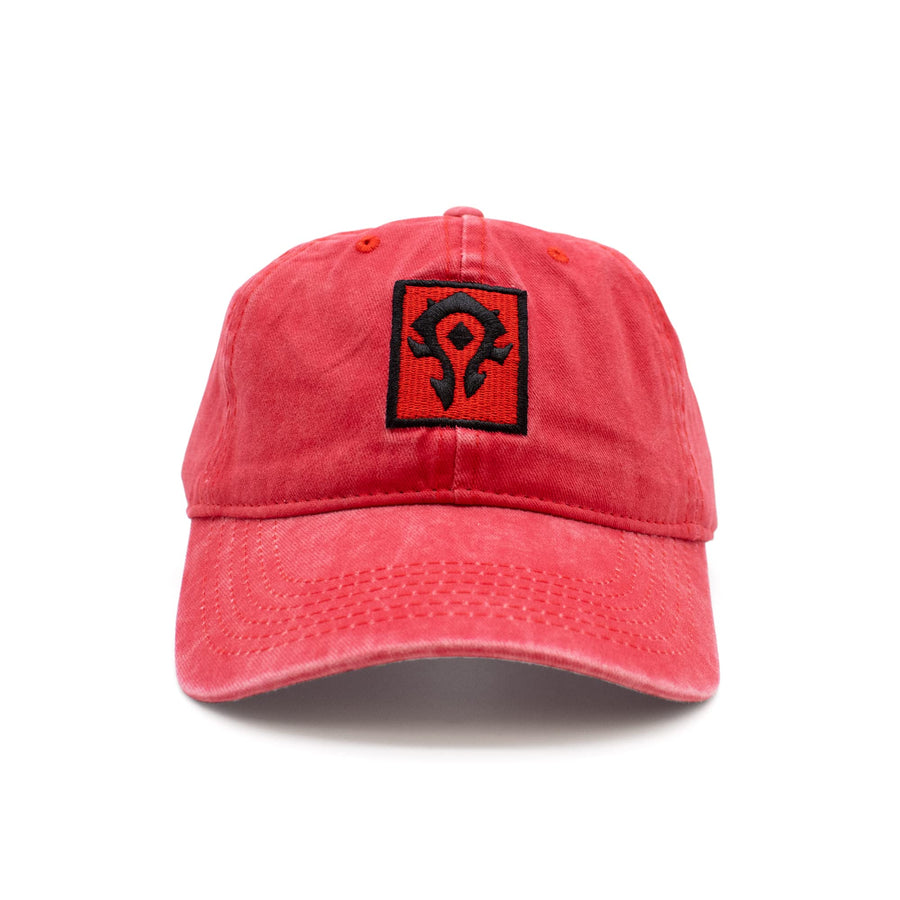 World of Warcraft Horde Knit Patch Dad Hat Red