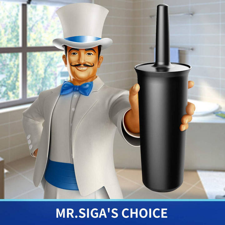 MR.SIGA Toilet Bowl Brush and Holder for Bathroom, Blac