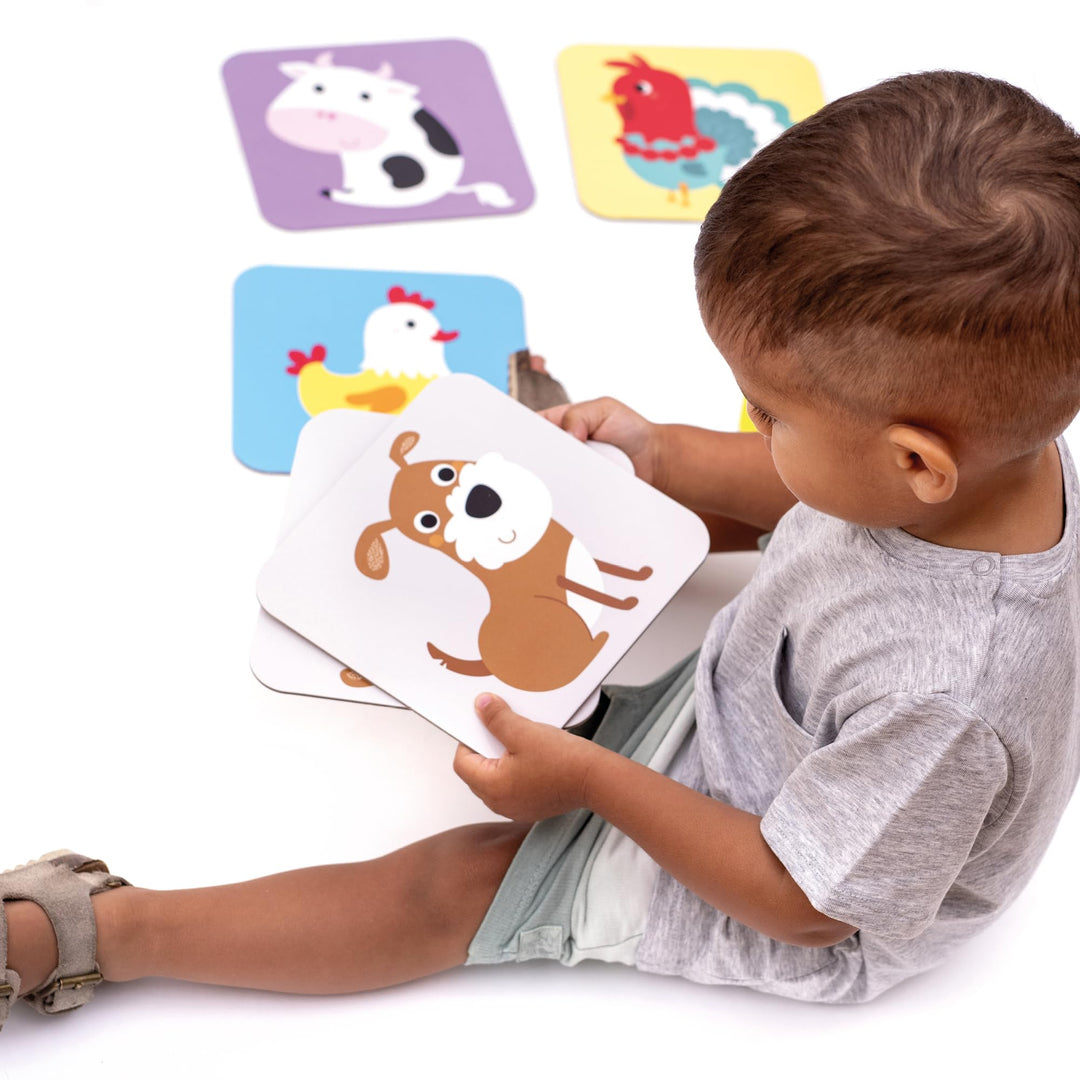 Suuuper Size Memory Matching Kids Game - includes 24 Extra-Large 6” x 6” Cards - Match The Animals or Use as Flashcards - for Toddlers, Boys &amp; Girls, ages 2-4 years
