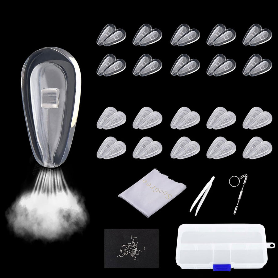 SooGree Soft Silicone Eyeglass Nose Pads Set 1, 20 Pair