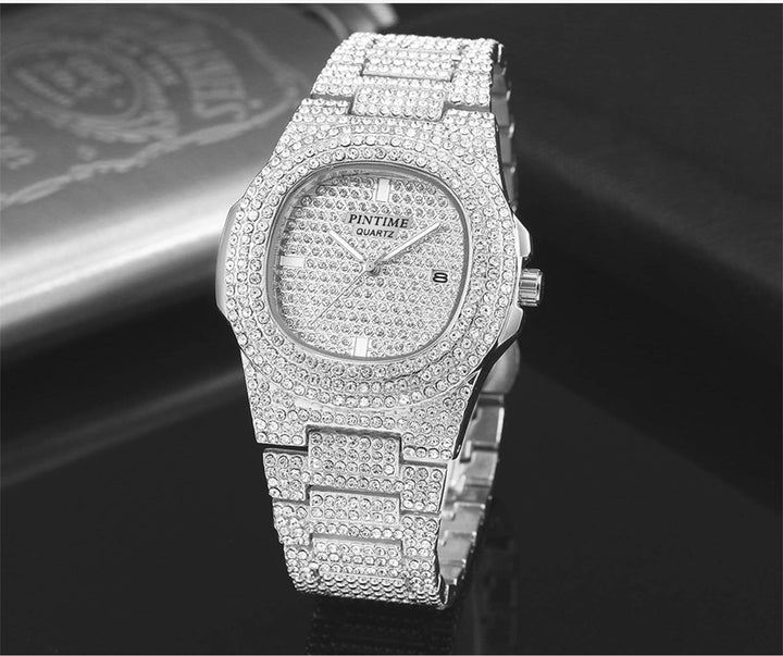 Stainless Steel Luxury Analog Unisex-Adult Watch (Silver Dial Colored Strap)