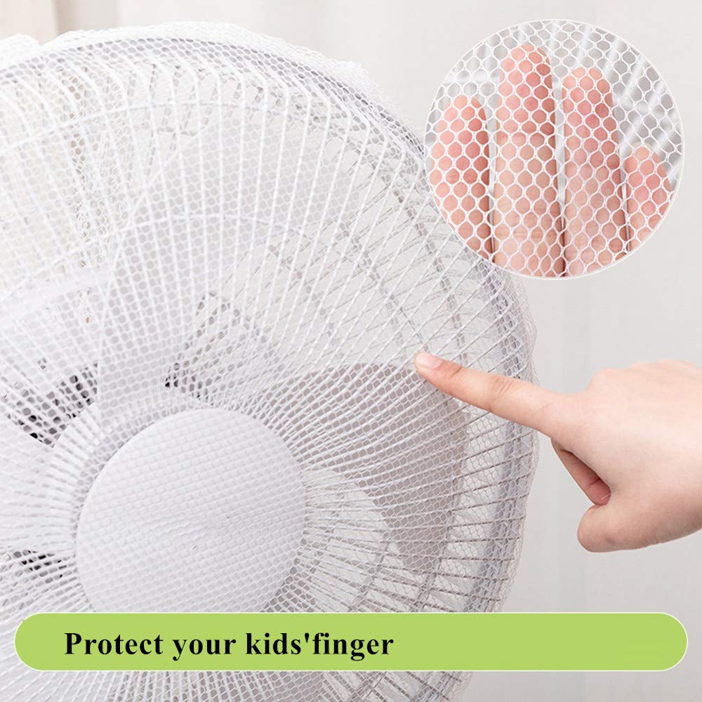 2 Pack-18 Fan Safety Protection Cover,Kid Children Finger Protect Fan Net Guard,Washable Pedestal Fan Dustproof Cover,Summer Home Fan Safety Dust Cover for Parents of Toddlers(1pcs/Black+1pcs/White)