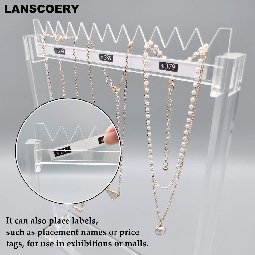 Necklace Display Stands Acrylic Bracelet Jewelry Tray Organizer Show for Women Girls Gallery Store Exhibit Presentation