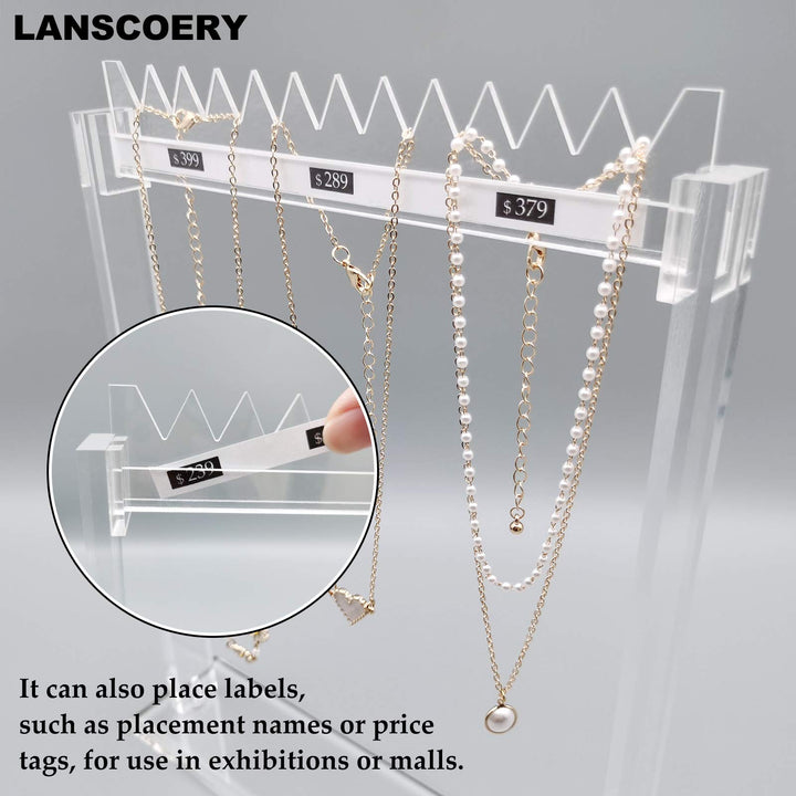 Necklace Display Stands Acrylic Bracelet Jewelry Tray Organizer Show for Women Girls Gallery Store Exhibit Presentation