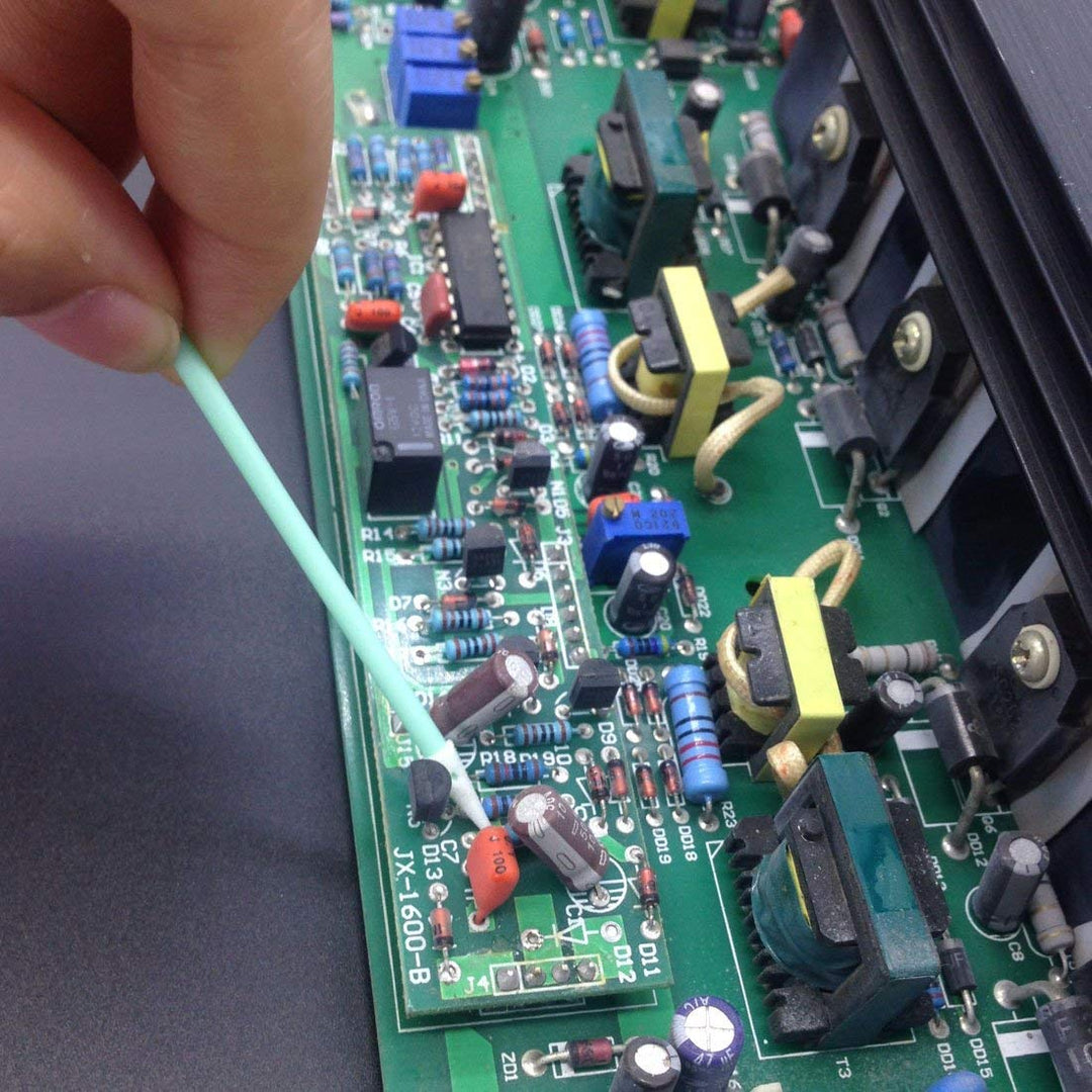 100pcs 3.0 Small Pointed Cleanroom Polyester Tip Swabs Lint Free Cleaning for PCB, Electronics, Detailing, Small Hole and Hard-to-Reach Area CK-PS750