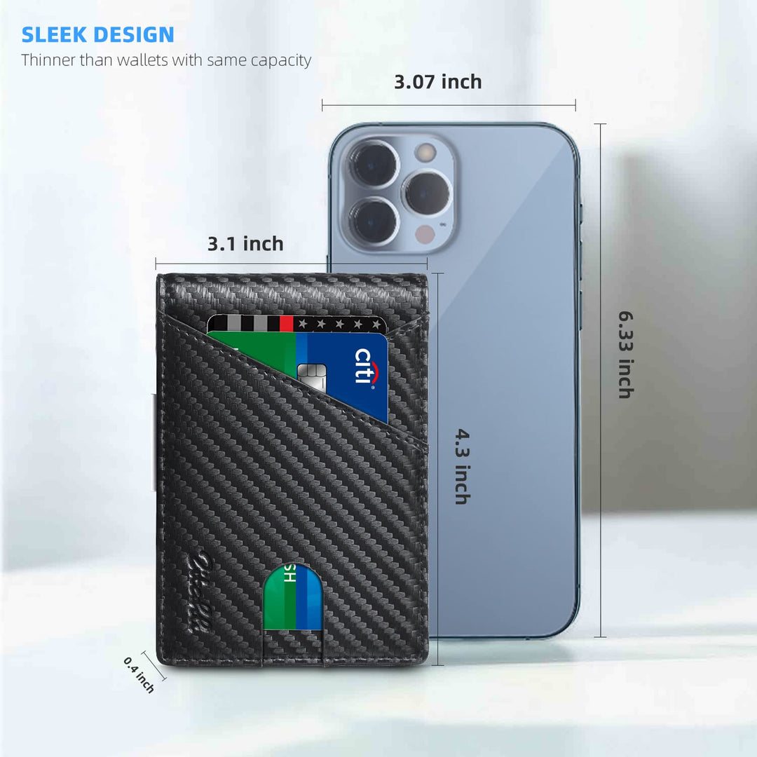 Zitahli Wallet for Men - with Money Clip Slim Leather S