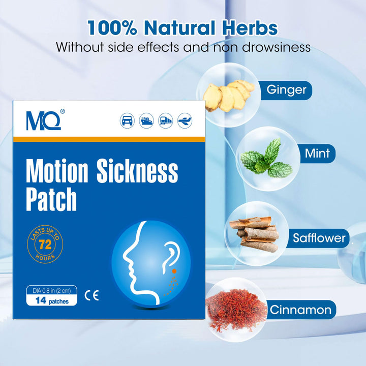 MQ 42ct Motion Sickness Patch for Car and Boat Rides, C