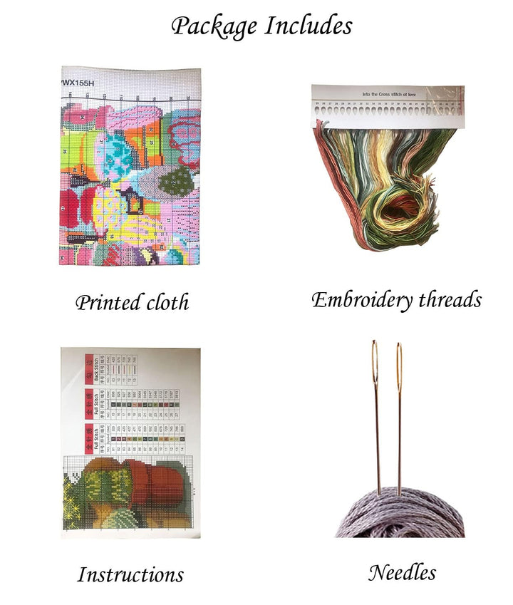 HUKI Stamped Cross Stitch Kits for Adults 11CT Counted 