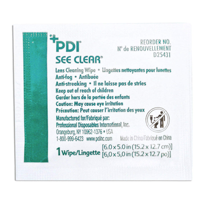 PDI 19831 See Clear Eye Glass Cleaning Wipes (Pack of 1