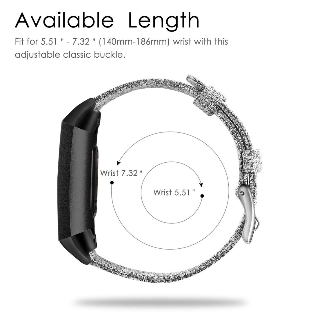 Woven Bands Compatible with Fitbit Charge 4 / Fitbit Charge 3, Soft Nylon Fabric Adjustable Sport Wrist Band Replacement Strap Compatible with Charge 3 SE Fitness Activity Tracker, Grey