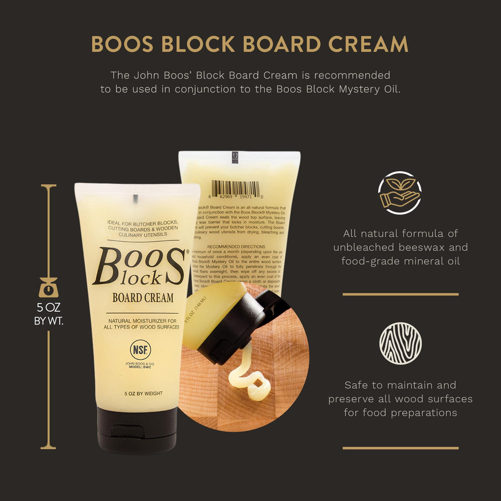 Block Board Cream - Wood Chopping Board Food Safe Natural Conditioner