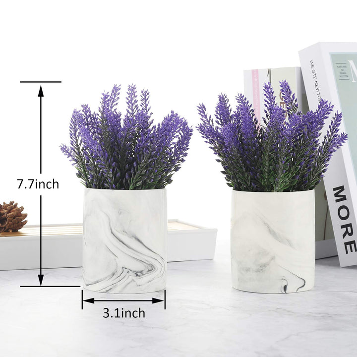 Artificial Flower Potted Lavender Purple Fake Flowers Faux Lavenders in Pots for Home Decor Party Wedding Garden Office Patio Decoration