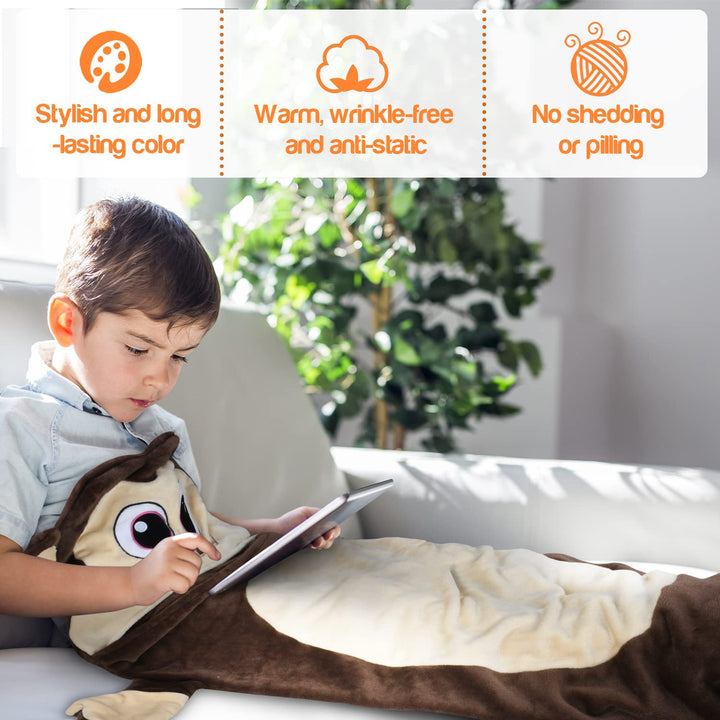 Catalonia Monkey Blanket for Kids, Hooded Wearable Snug