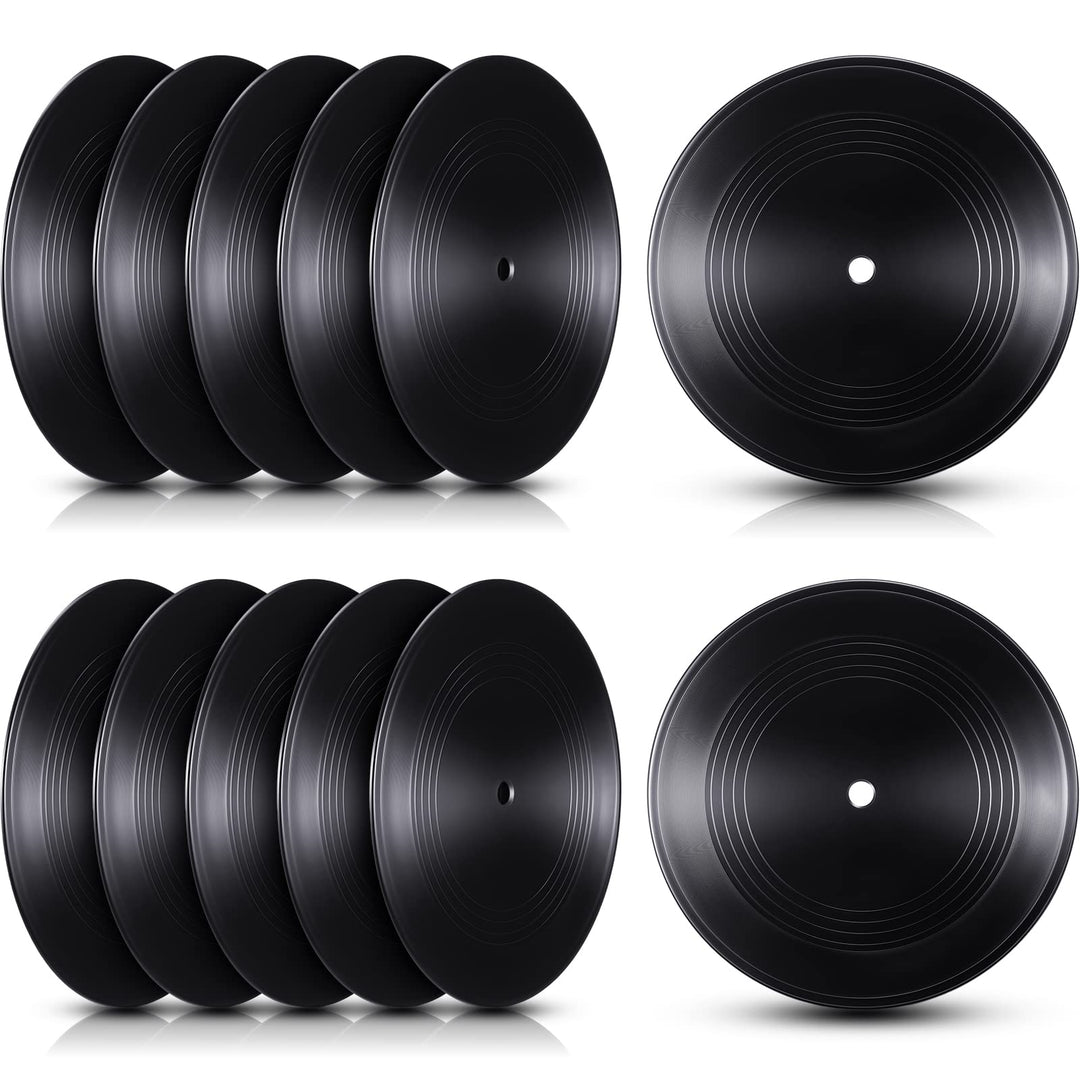 Qunclay 12 Pieces Blank Vinyl Records 7 Inch Black Viny