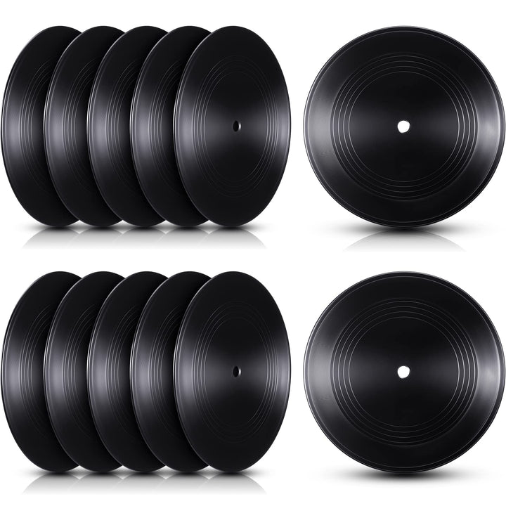 Qunclay 12 Pieces Blank Vinyl Records 7 Inch Black Viny