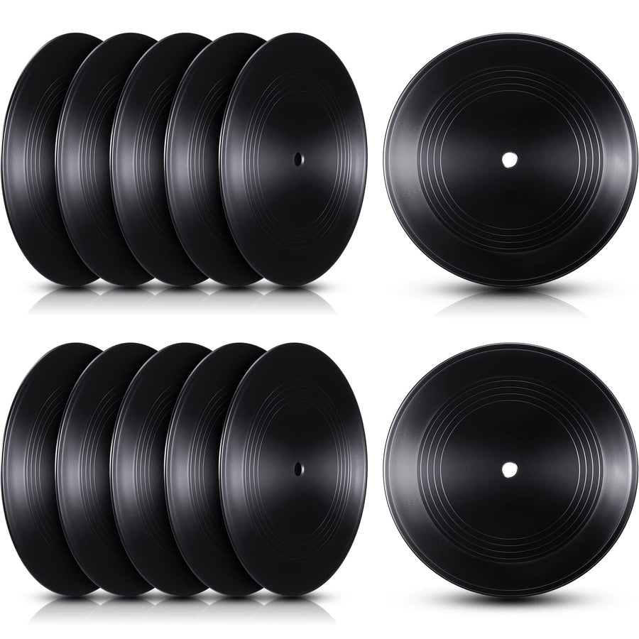 Qunclay 12 Pieces Blank Vinyl Records 7 Inch Black Viny