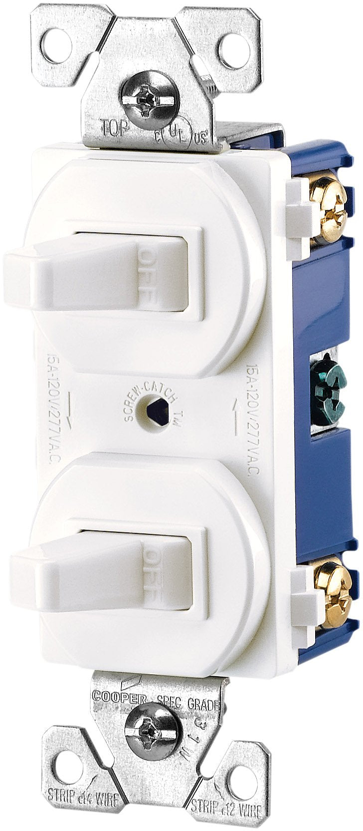 271W-BOX 15-Amps 120/277-Volt Traditional Heavy Duty Grade Two Single-Pole Switches, White