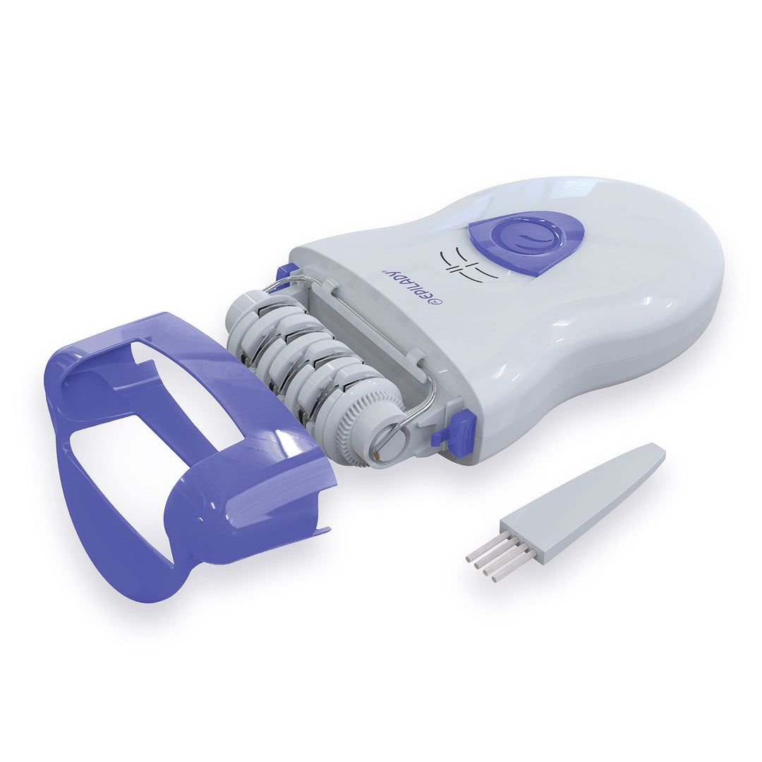 Speed Corded Epilator - Hair Removal Epilator for Women and Men, Hair Remover for Arms, Legs, Underarms, Bikini Area, and Face, Two Speeds, White/Red