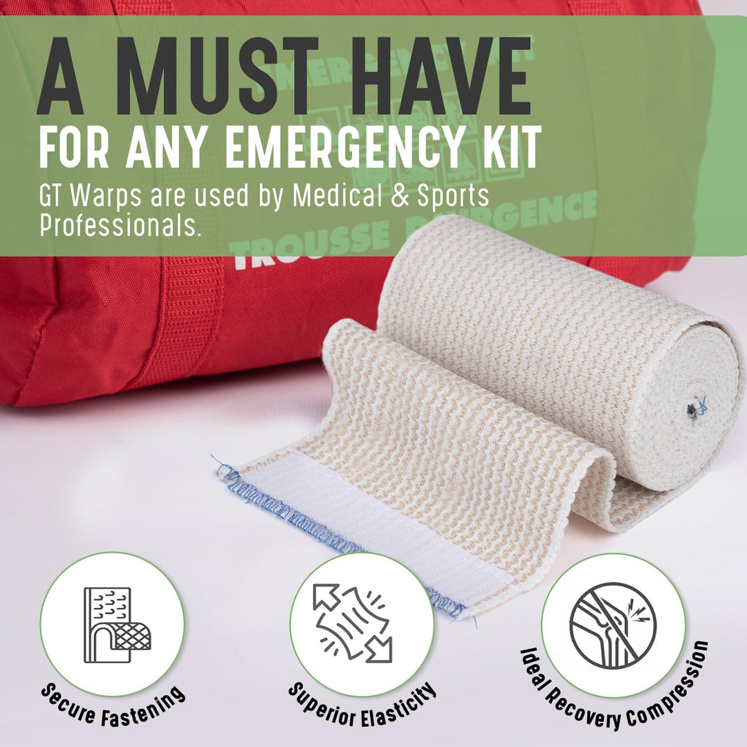 GT 4 Cotton Elastic Bandage with Hook &amp; Loop Cl