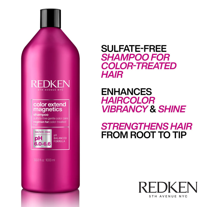 Color Extend Magnetics Shampoo | For Color-Treated Hair | Gently Cleanses &amp; Protects Color | With Amino Acid | Sulfate-Free | 33.8 Fl Oz