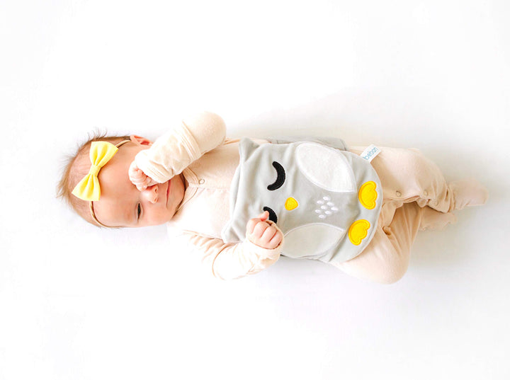 Baby Colic, Gas and Upset Stomach Relief, Baby Heated Tummy Wrap for Newborns - Belly Hugger - Infant Swaddling Belly Belt, Heating Pad with Soothing Warmth for Fussy Infants (Grey-White)