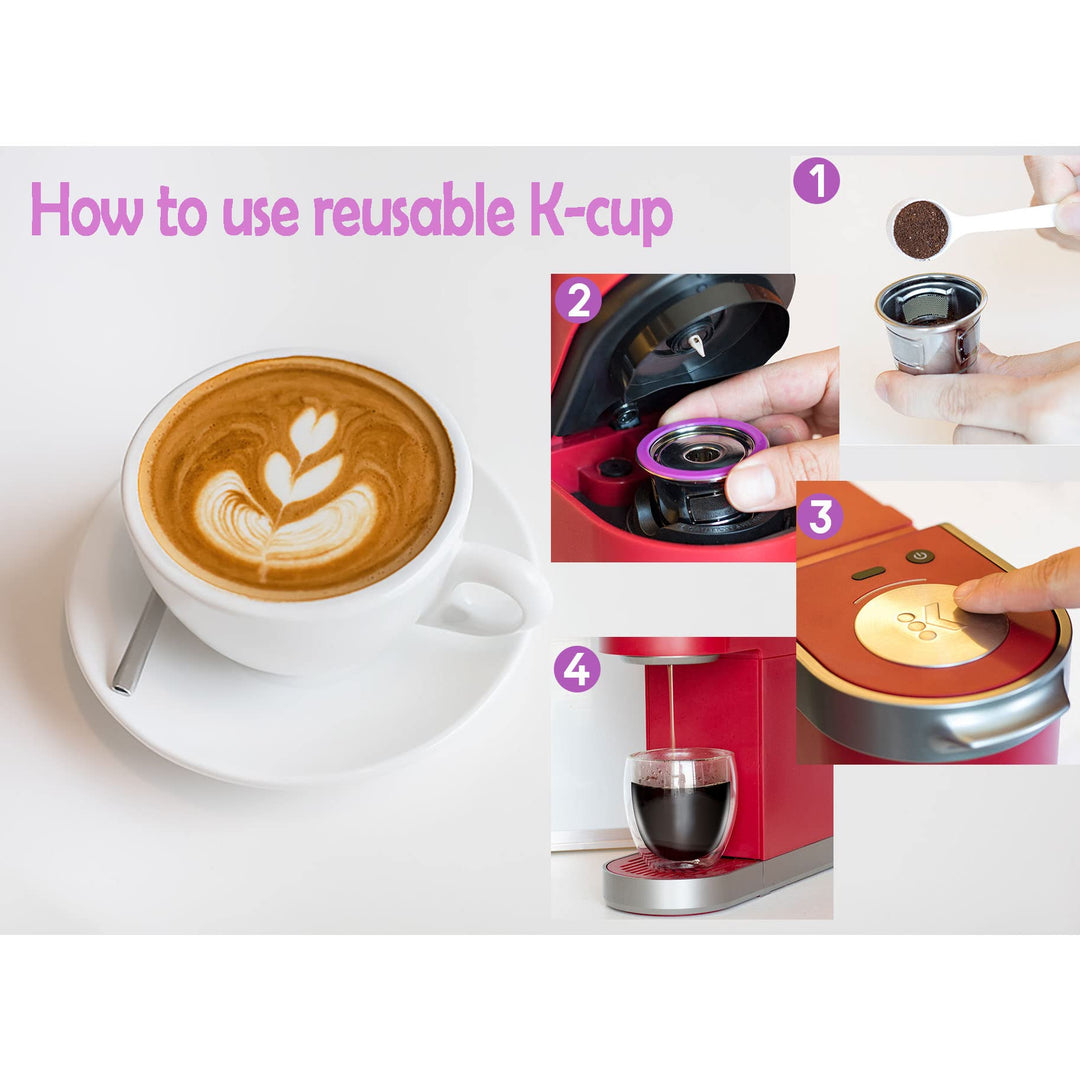 2Pcs Reusable k cups for Keurig 2.0 & 1.0,Metal Stainless Steel k cup Refillable mini Keurig duo Coffee Pods Filter,for Keurig Coffee Makers