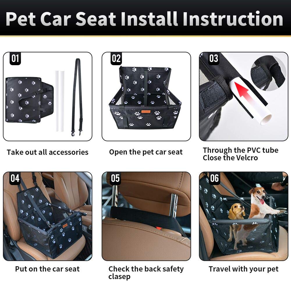 SWIHELP Dog Car Seat Puppy Portable Pet Booster Car Sea