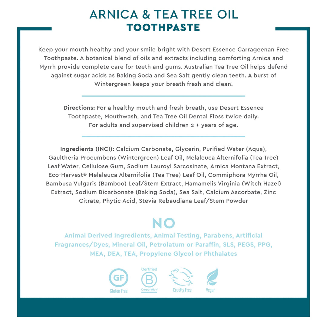Desert Essence - Carrageenan Free Arnica &amp; Tea 