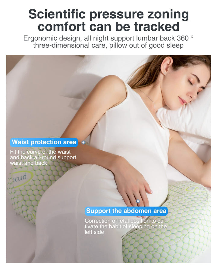 Pregnancy Pillows for Sleeping, Maternity Pillow, Pregnancy Body Pillow Support for Back, Legs, Belly, HIPS of Pregnant Women, Detachable and Adjustable with Pillow Cover (White, Small)