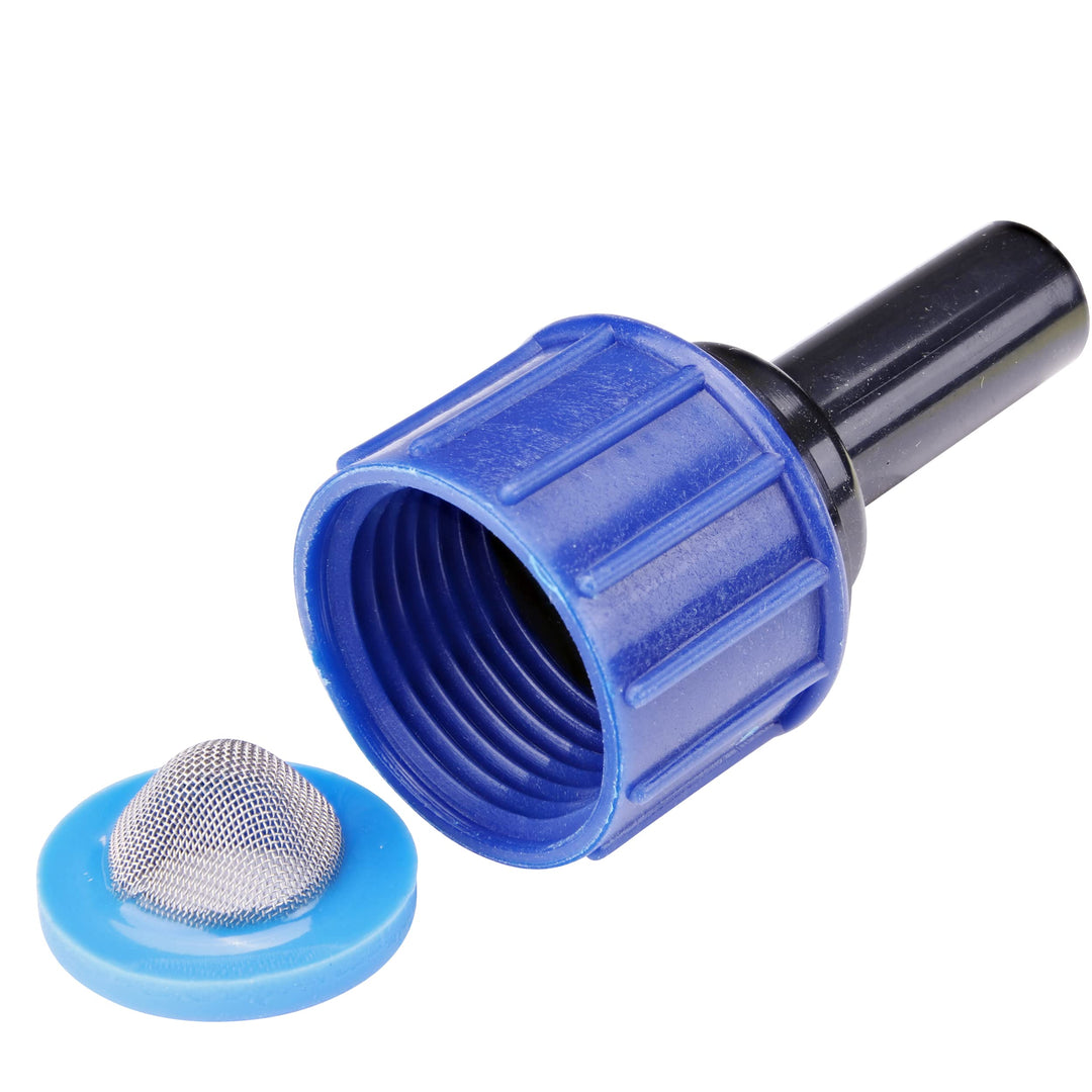 R325CB Compression Swivel Adaptor with Washer, Connects 1/4 Inch Tubing or Dripline to 3/4 Inch MHT Hose Bibb or Garden Hose, Black