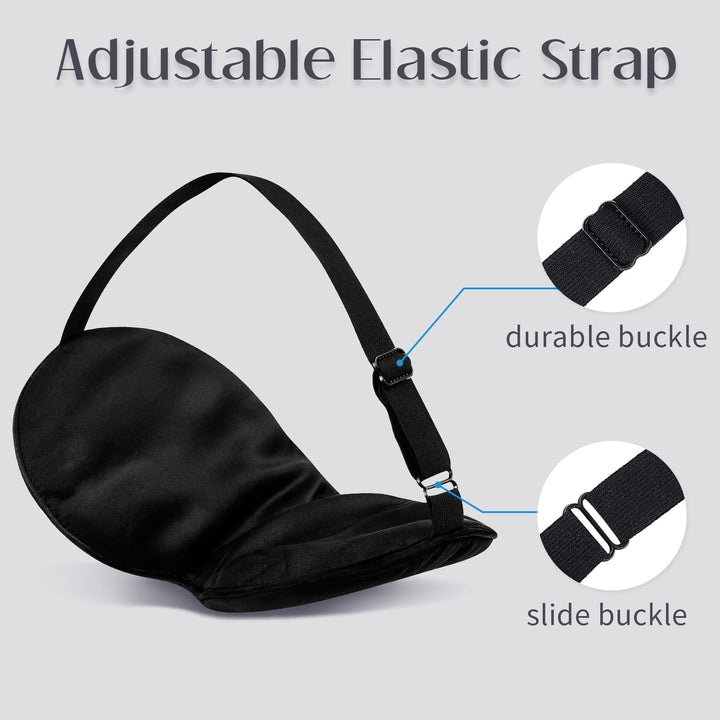 Black: Lulusilk Mulberry Silk Sleep Eye Mask &amp; 
